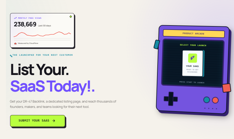 A curated directory for founders to list SaaS & tools!